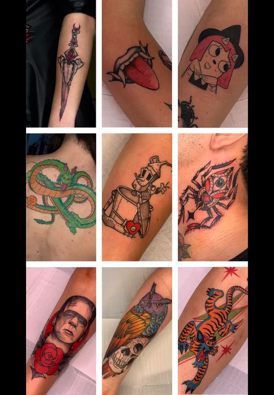 Imagem real do estúdio e portfólio da Witch Ink Tattoo.